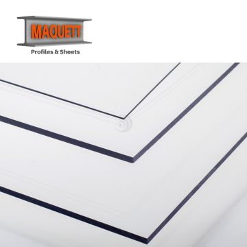 Maquett Lexan-Blatt - Weiß - 194x320x1.0mm (606-01)