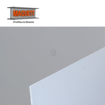 Maquett PVC-Blatt - RIBB 1,1mm - Weiß - 194x320x1,30mm (610-01)