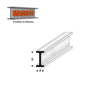 Maquett Styrene Profile - I-Profil - Länge: 330mm - Weiß - 1,53,0mm/0.06x0.118" (414-51-3-v)