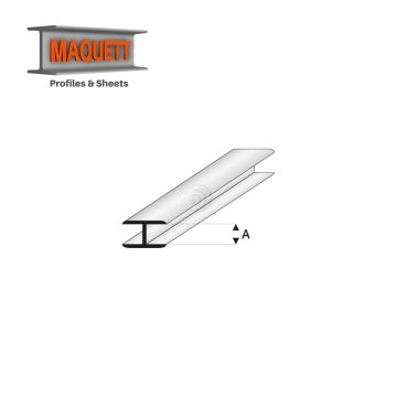 Maquett Styrene Profile - Platte-verbinder - Länge: 330mm - Weiß - 1,5mm/0.06" (450-52-3-v)