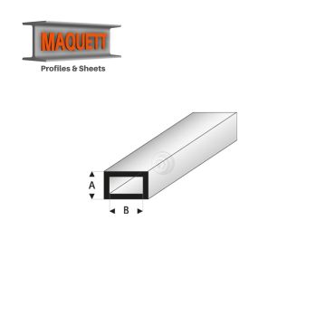 Maquett Styrene Profile - Recheckrohr - Länge: 330mm - Weiß - 2,0x4,0mm/0.08x0.156" (421-51-3-v)