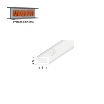 Maquett Styrene Profile - Recheckrohr - Länge: 330mm - Transparant - 3,0x6,0mm/0.118x0.236" (438-55-3-v)