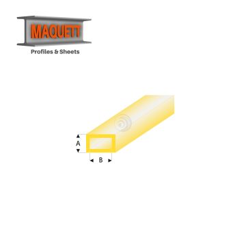Maquett Styrene Profile - Recheckrohr - Länge: 330mm - Transparant Gelb - 2,0x4,0mm/0.08x0.156"  (440-53-3-v)