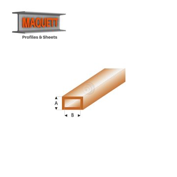 Maquett Styrene Profile - Recheckrohr - Länge: 330mm - Transparant Braun - 2,0x4,0mm/0.08x0.156"  (443-53-3-v)