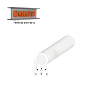 Maquett Styrene Profile - Rohr - Länge: 330mm - Glasklar - 2,0x3,0mm/0.08x0.118" (422-53-3-v)