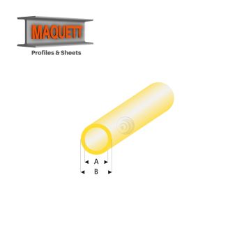 Maquett Styrene Profile - Rohr - Länge: 330mm - Transparant Gelb - 5,0x6,0mm/0.197x0.236" (424-59-3-v)