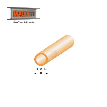Maquett Styrene Profile - Rohr - Länge: 330mm - Transparant Orange - 4,0x5,0mm/0.156x0.197" (425-57-3-v)