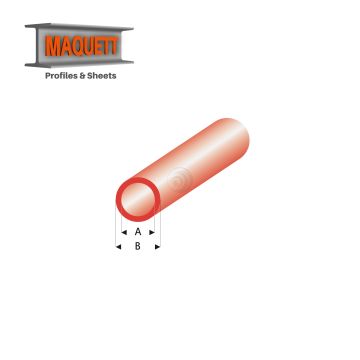 Maquett Styrene Profile - Rohr - Länge: 330mm - Transparant Rot - 2,0x3,0mm/0.08x0.118"  (426-53-3-v)