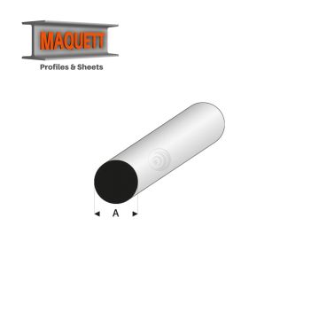 Maquett Styrene Profile - Rundstab - Länge: 330mm - Weiß - 0,5 mm/0.02" (400-49-3-v)
