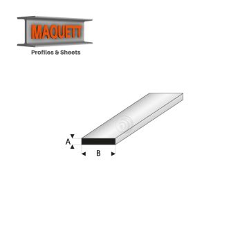 Maquett Styrene Profile - Streifen - Länge: 330mm - Weiß - 0,53,5mm/0.02"x0.138" (408-56-3-v)
