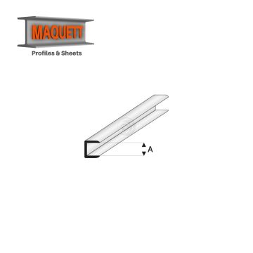 Maquett Styrene Profile - U-Profil - Länge: 330mm - Weiß - 1,0mm/0.04" (446-51-3-v)