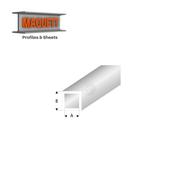 Maquett Styrene Profile - Vierkantrohr - Länge: 330mm - Transparant Weiß - 2,0x3,0mm/0.08x0.118"  (431-53-3-v)