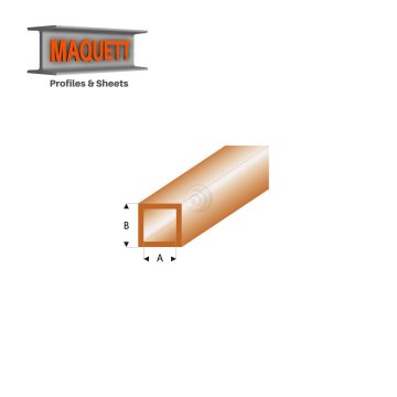 Maquett Styrene Profile - Vierkantrohr - Länge: 330mm - Transparant Braun - 2,0x3,0mm/0.08x0.118"  (435-53-3-v)