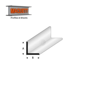 Maquett Styrene Profile - Winkelprofil geleichseitig A=B - Länge: 330mm - Weiß - 2,0x2,0mm/0.08x0.08" (416-52-3-v)