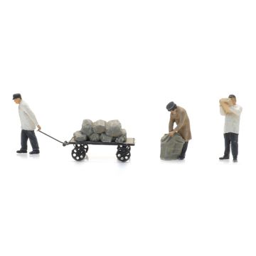 Artitec NS Gleispersonal mit Postwagen -  Fertigmodell aus Resin, lackiert - H0 / 1:87 (AR5870024)
