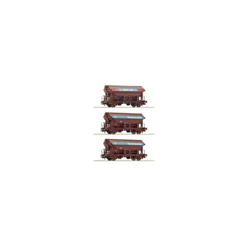 Roco Wagenset mit drei Schwenkdachwagen, GattungTdgs, der Deutschen Bundesbahn. - Epoche: VI - 390mm - H0 / 1:87 (RO77052 )