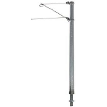 Sommerfeldt Streckenmast mit Ausleger, 100 mm, Alu - 1x - H0 / 1:87 (190-1)