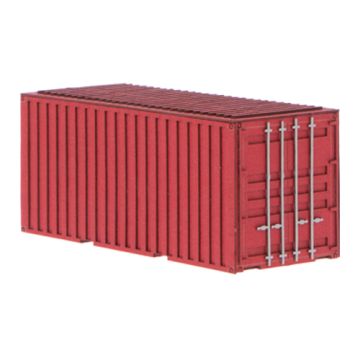 Unique Laser-Cut Bausätze - 20ft Container - rot - L: 70mm x B: 28mm x H: 30mm - H0 / 1:87 (10-0004-04F)