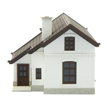 Unique Laser-Cut Bausätze - Gleiswärterhäuschen 1# - Weiß - L: 112mm x B: 86mm x H: 69mm - H0 / 1:87 (10-0033-04)