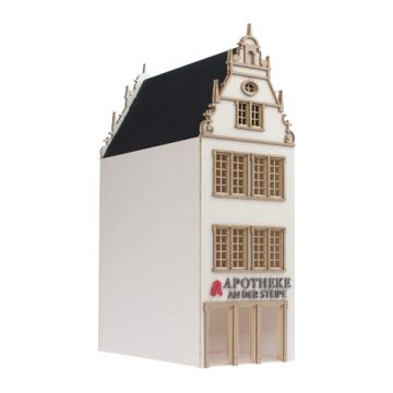 Unique Laser-Cut Bausätze - Stadthaus "Apotheke" - L: 113mm x B: 62mm x H: 198mm - H0 / 1:87 (01-01-001)