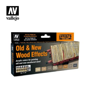 Vallejo Model Air Sets - Old And New Wood Effects (8) by Scratchmod - 17 ml. (71.187)