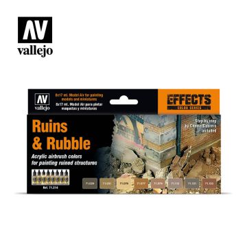 Vallejo Model Air Sets - Ruins & Rubble (8) - 17 ml. (71.214)